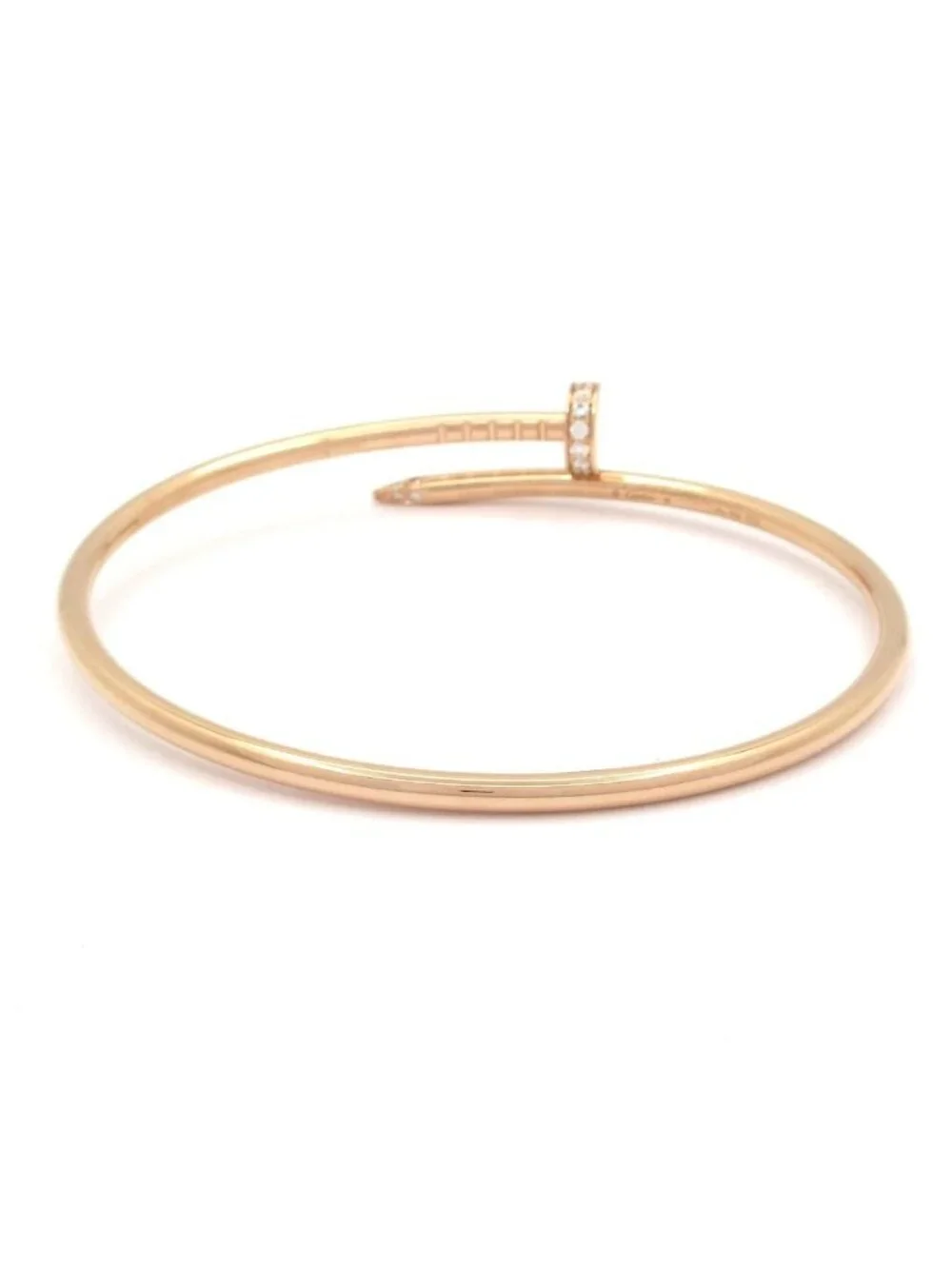 Cartier Bangle Juste un Clou SM 18k Pink Gold Diamond Total 0.18 Carat Bracelet